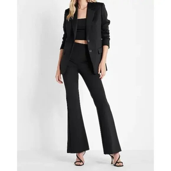 Express Super High Waisted Flare Pant With Built In Shapewear L - Picture 2 of 7